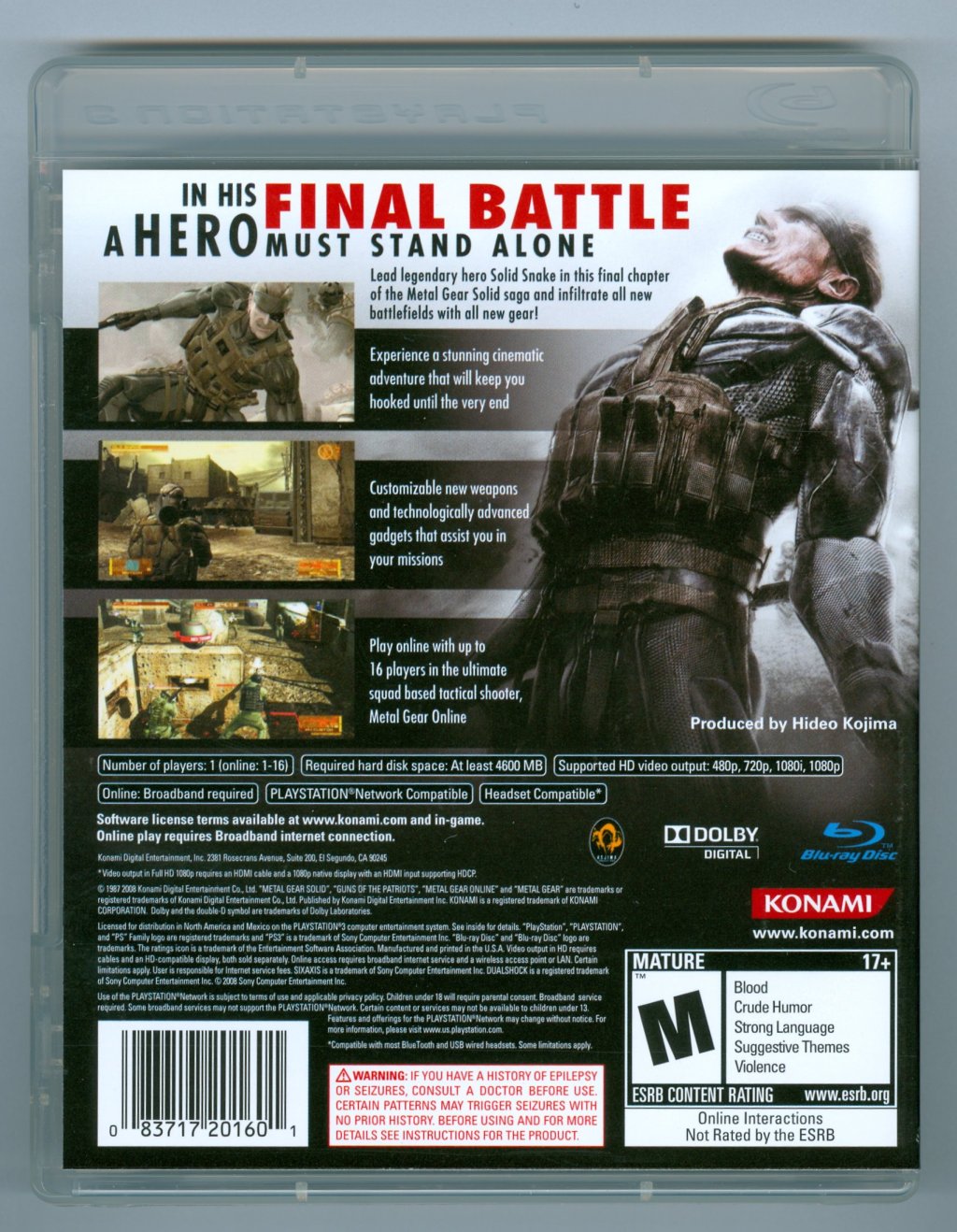 MGS4 Case Back
