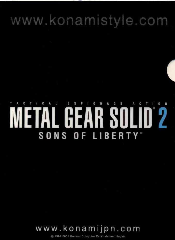 Metal Gear Solid 2 Promotional Folder Front