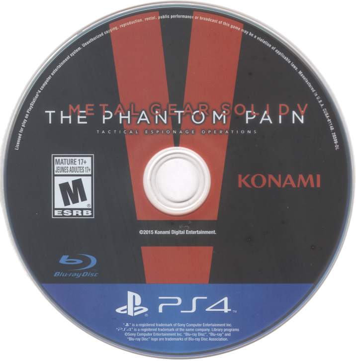 Metal Gear Solid V The Phantom Pain Day One Edition Disc