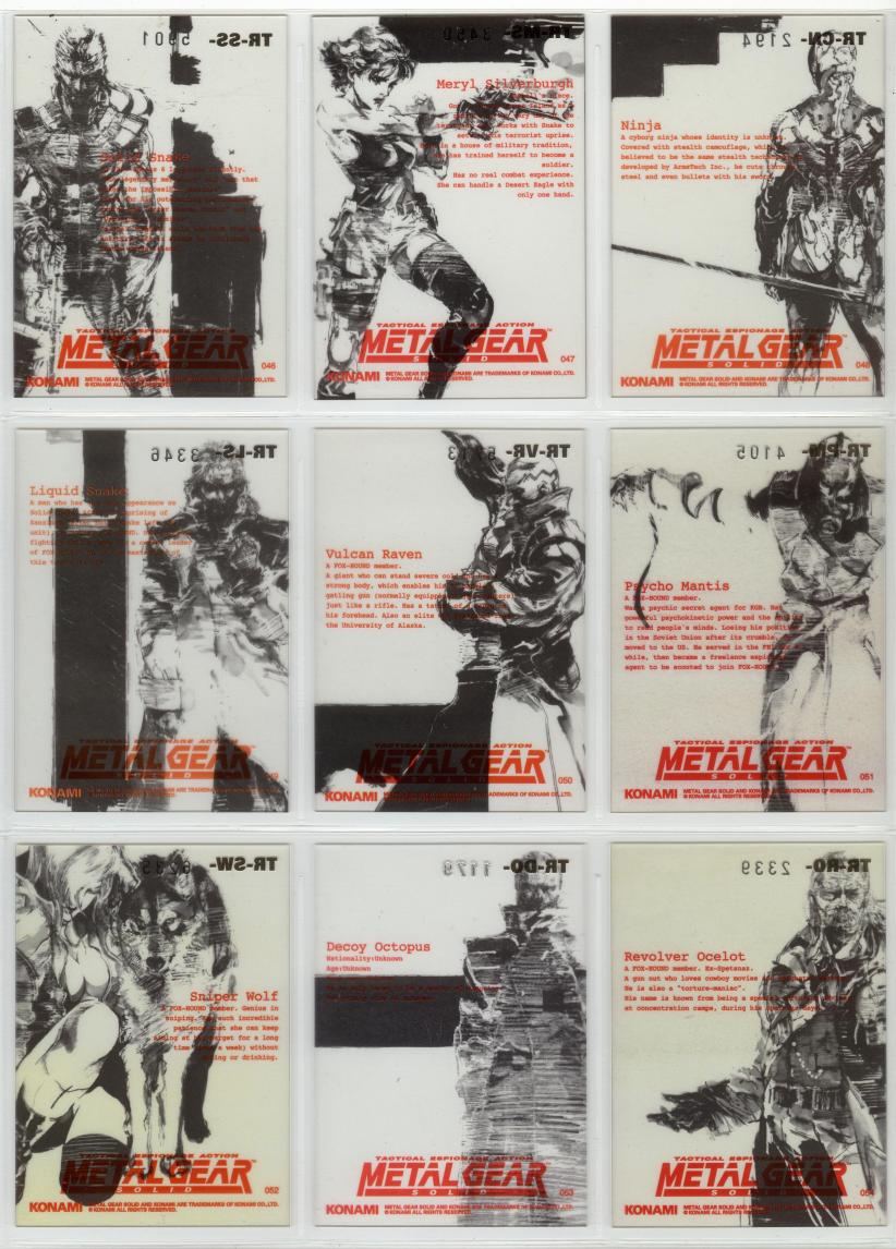 Metal Gear Solid Trading Cards 046-054