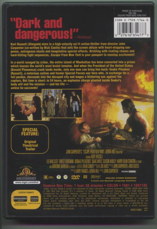 Espace From NY DVD Back