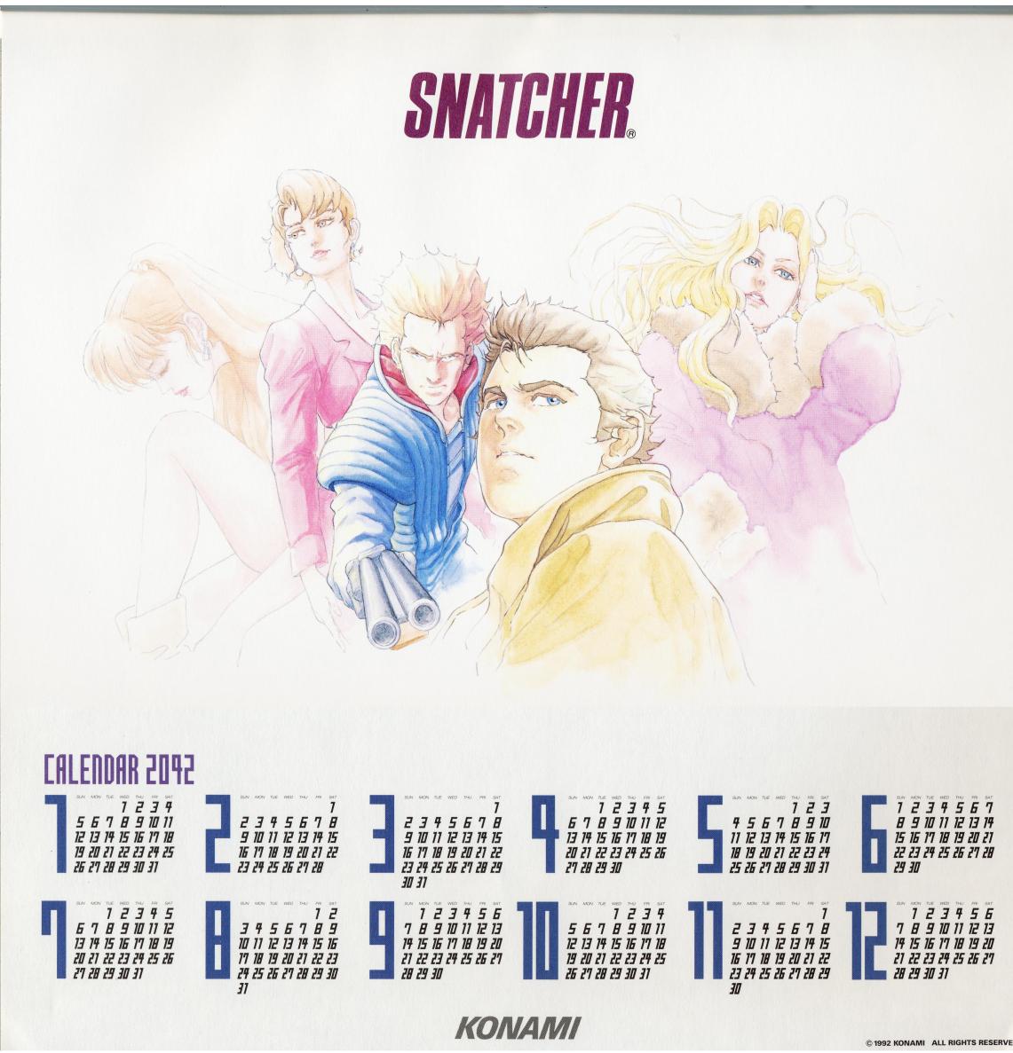 Snatcher Calendar Front
